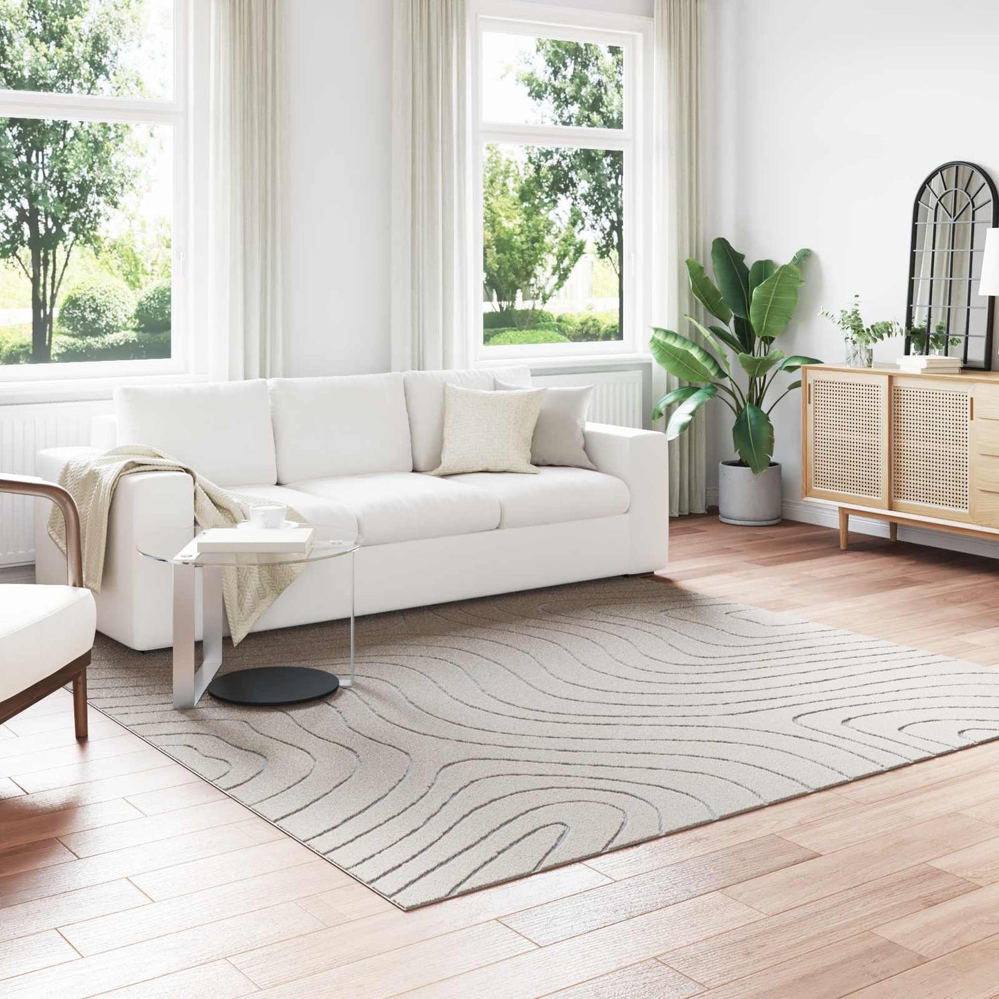 Tappeti per area Quadrato PALMERAS Crema 240 x 240 cm | homemem39
