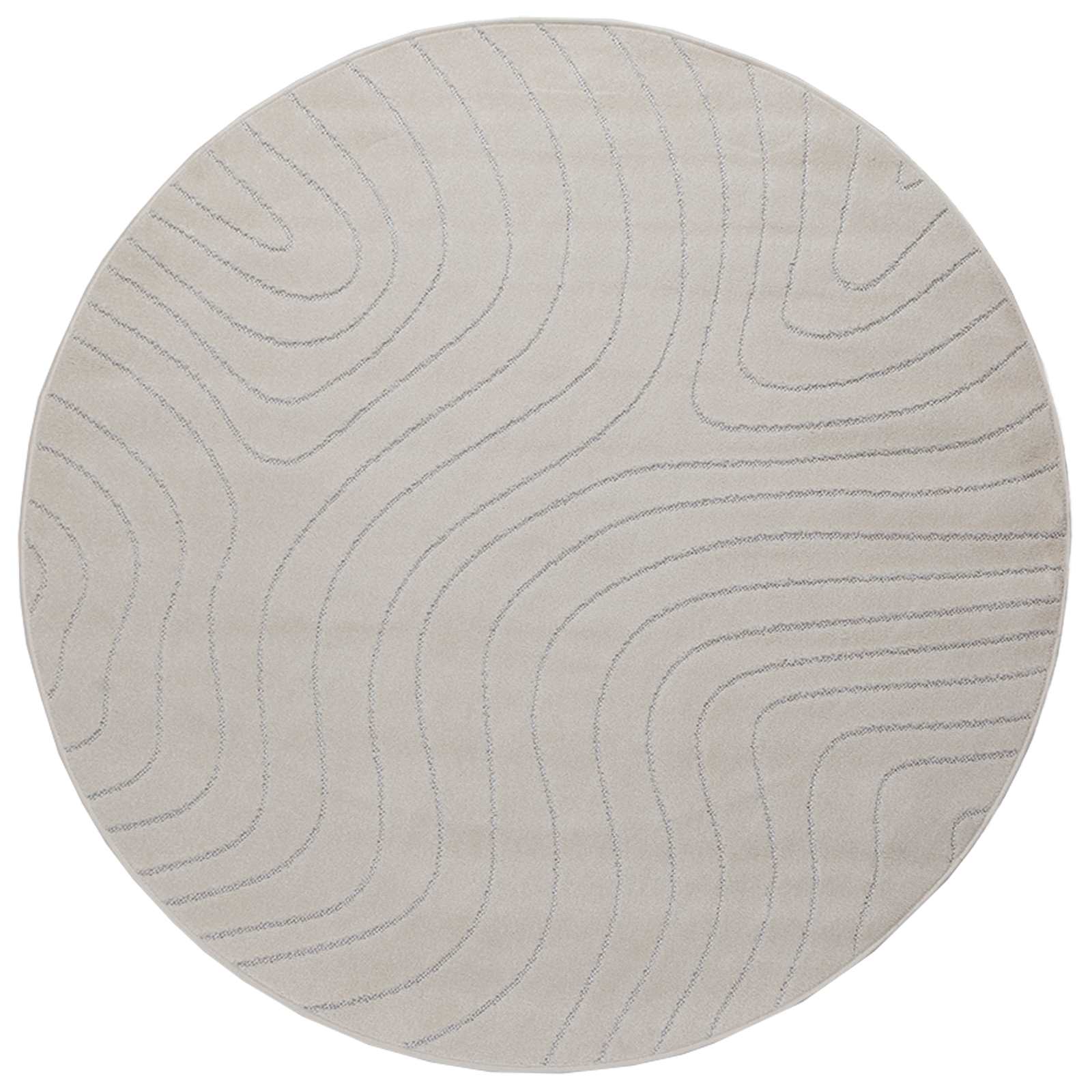 Tappeti per area Rotondo PALMERAS Crema Ø 120 CM Poliestere | homemem39