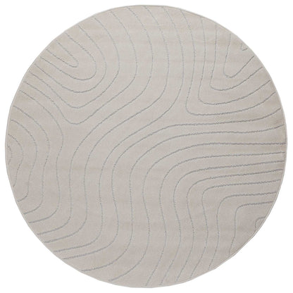 Tappeti per area Rotondo PALMERAS Crema Ø 120 CM Poliestere | homemem39