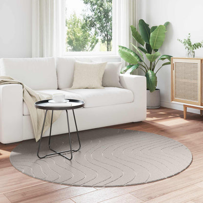 Tappeti per area Rotondo PALMERAS Crema Ø 200 CM Poliestere | homemem39