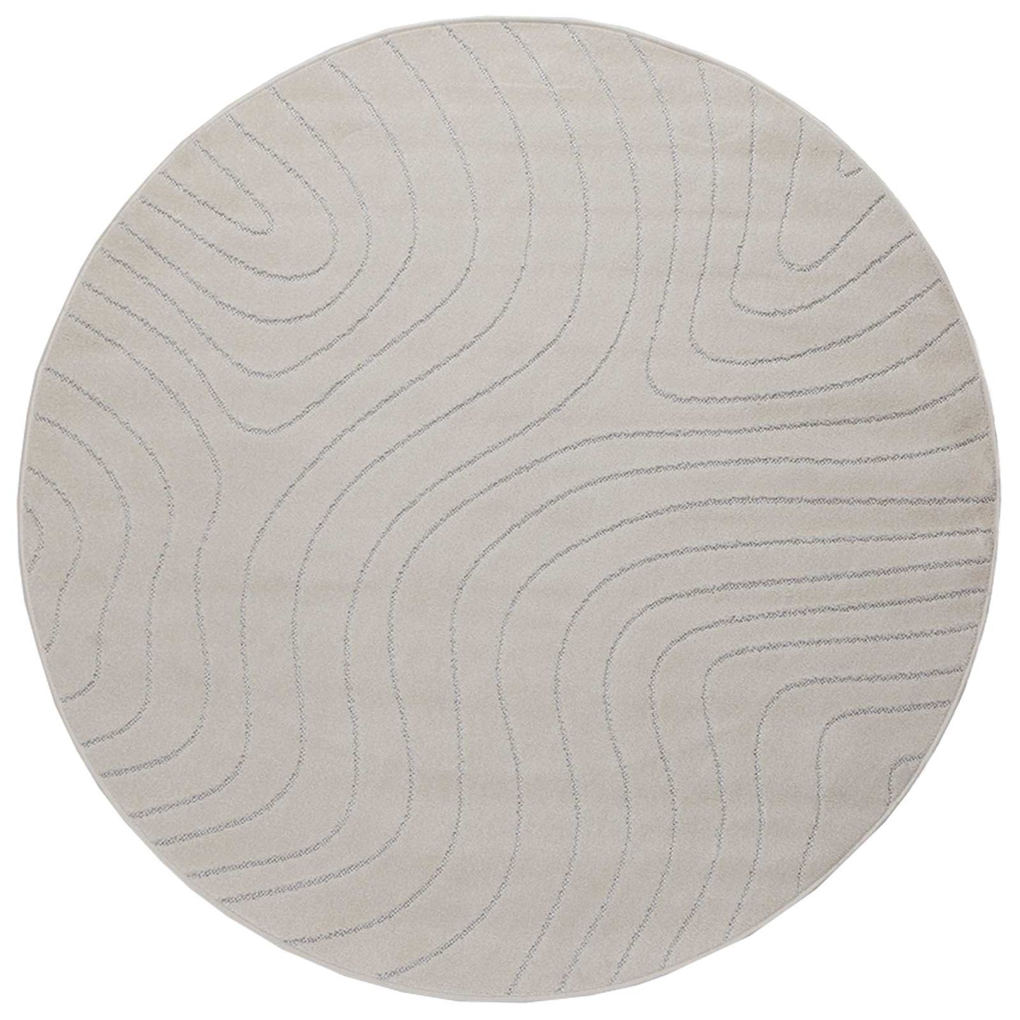 Tappeti per area Rotondo PALMERAS Crema Ø 200 CM Poliestere | homemem39