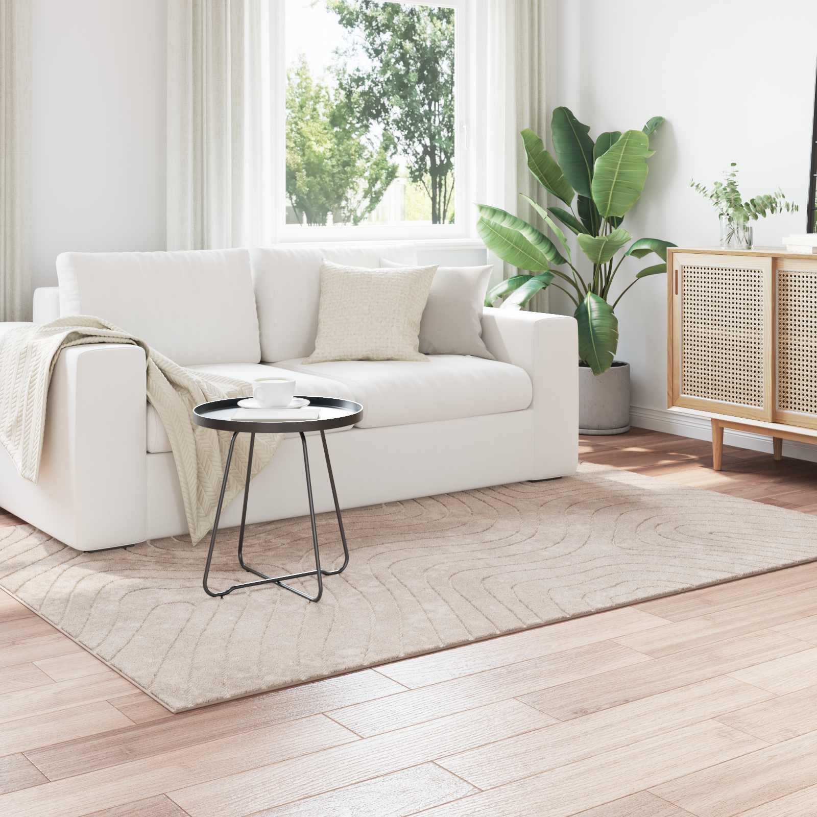 Tappeti per area PALMERAS Beige 140 x 200 cm Poliestere | homemem39