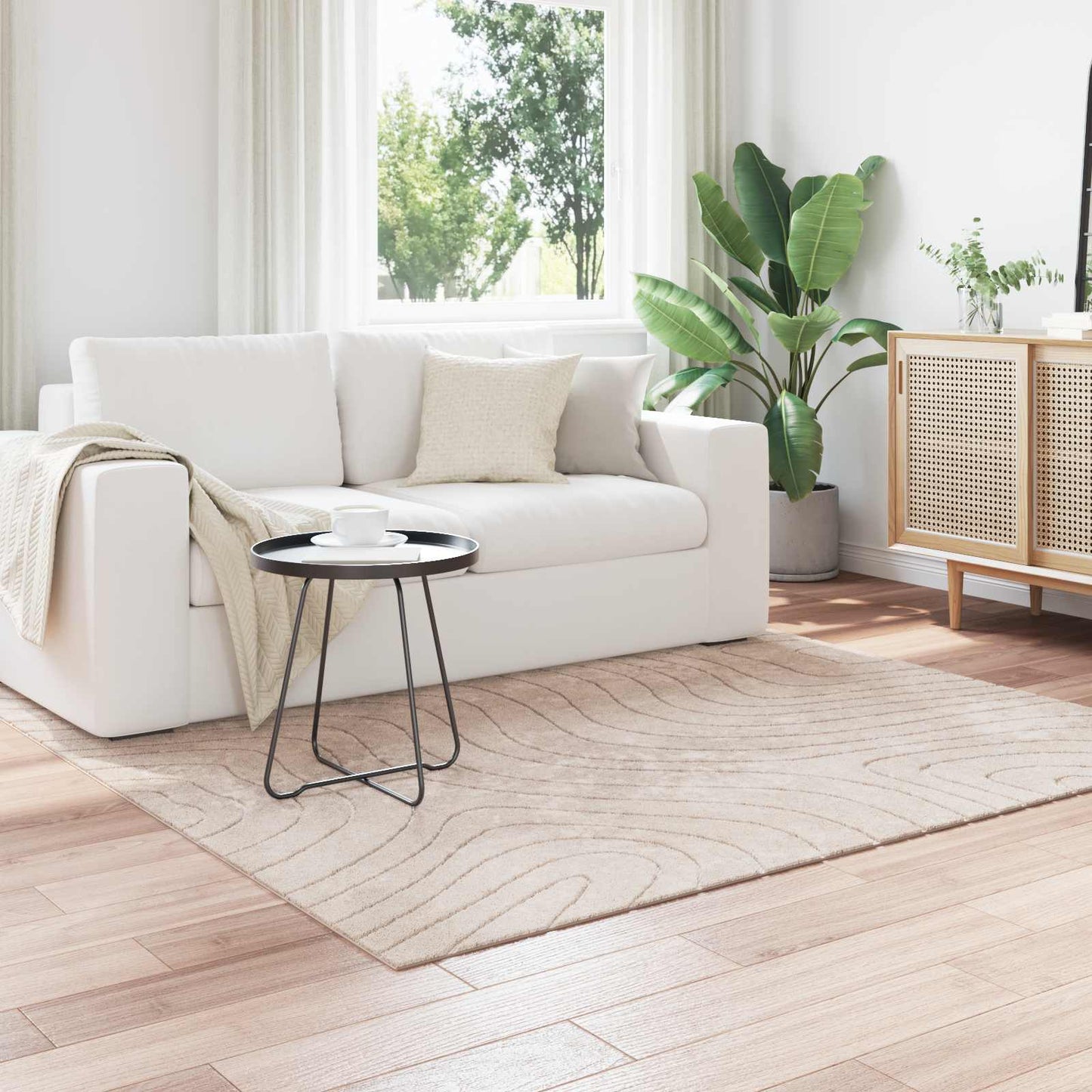 Tappeti per area Quadrato PALMERAS Beige 200 x 200 cm | homemem39