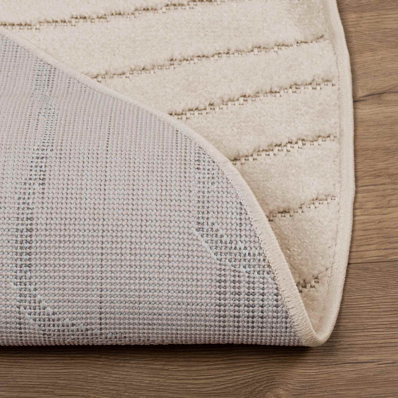 Tappeti per area Rotondo PALMERAS Beige Ø 120 CM Poliestere | homemem39