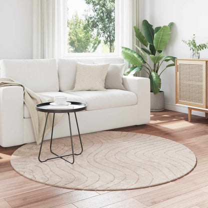 Tappeti per area Rotondo PALMERAS Beige Ø 200 CM Poliestere | homemem39