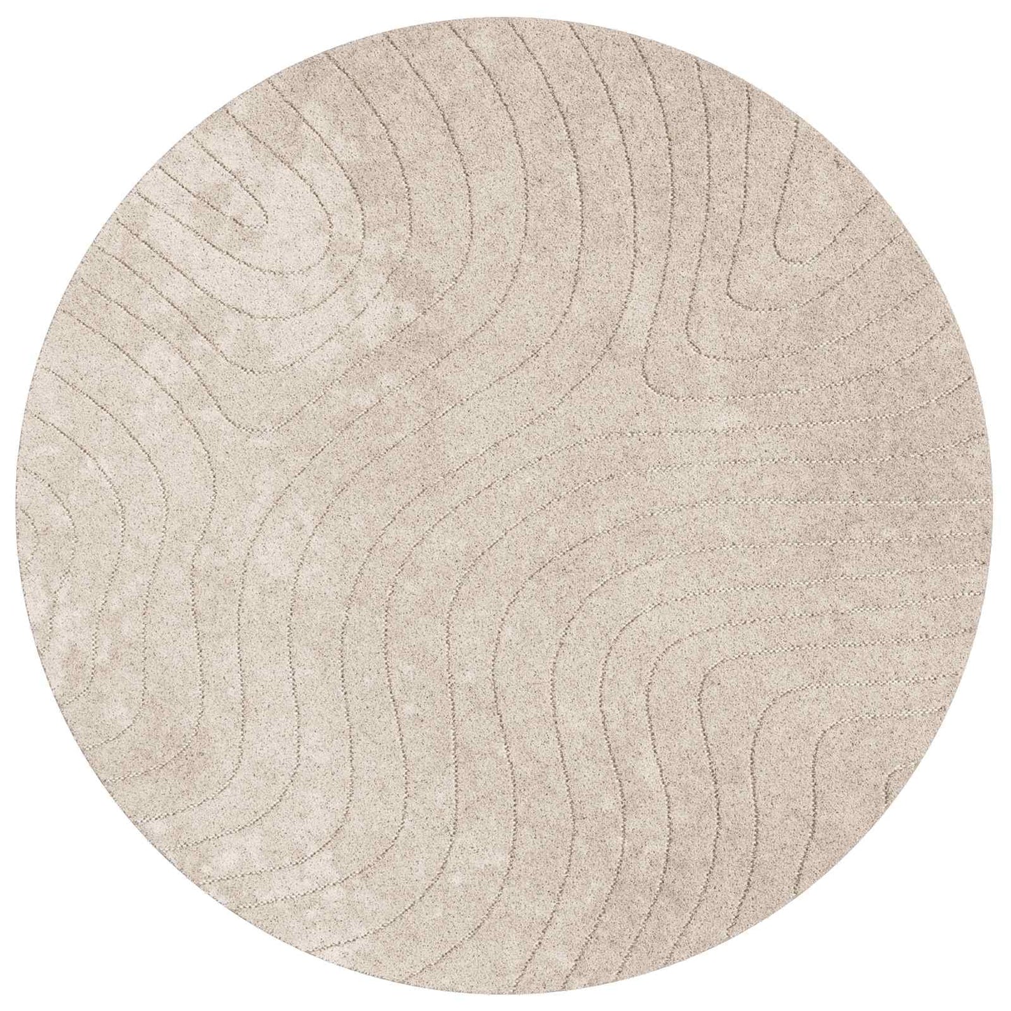Tappeti per area Rotondo PALMERAS Beige Ø 200 CM Poliestere | homemem39