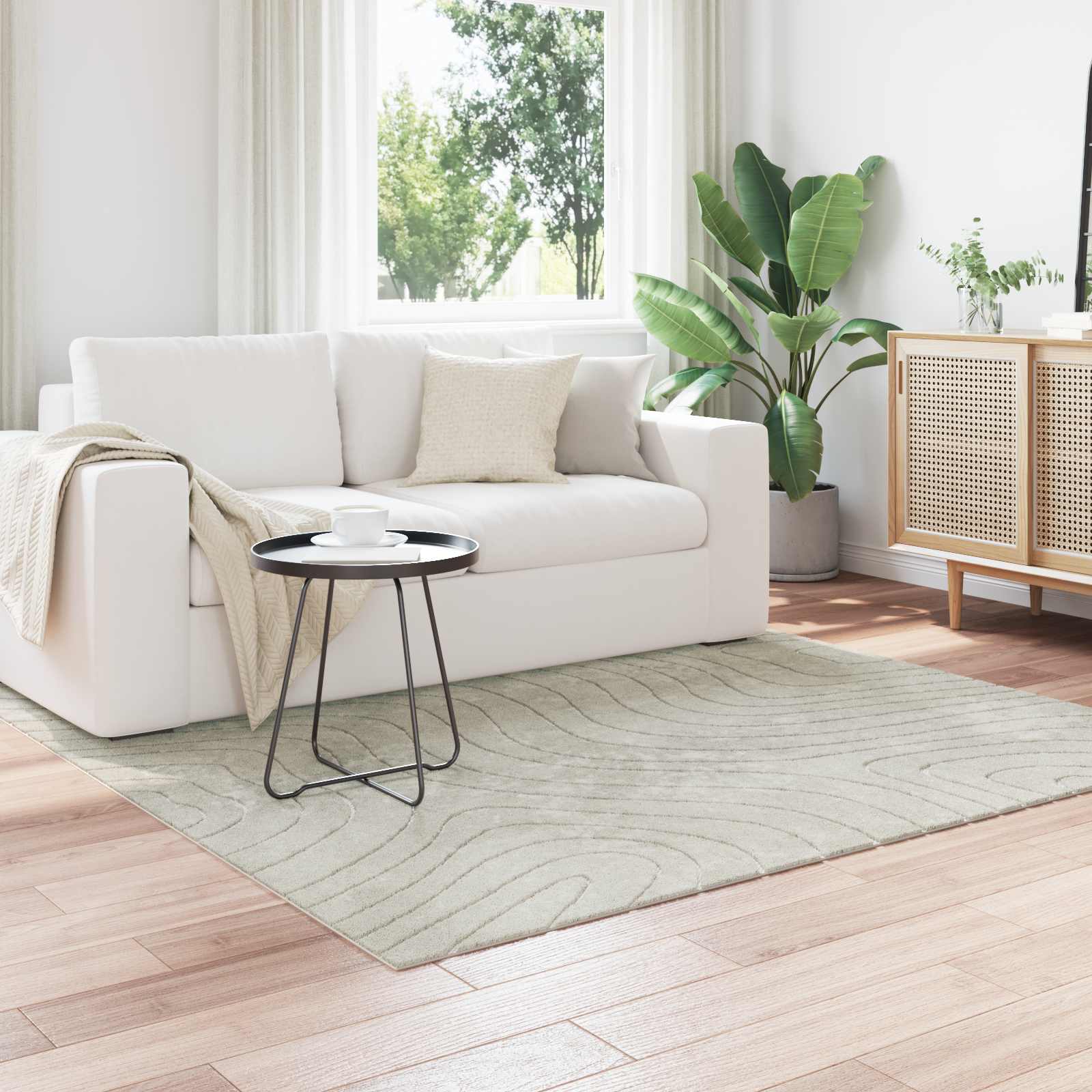 Tappeti per area Quadrato PALMERAS Verde 120 x 120 cm | homemem39