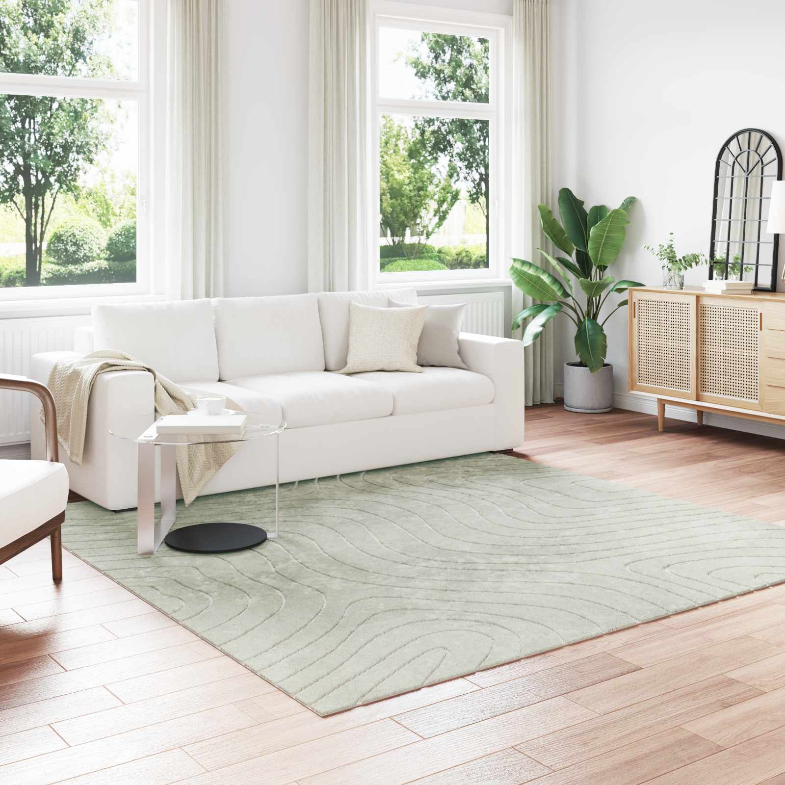 Tappeti per area Quadrato PALMERAS Verde 240 x 240 cm | homemem39