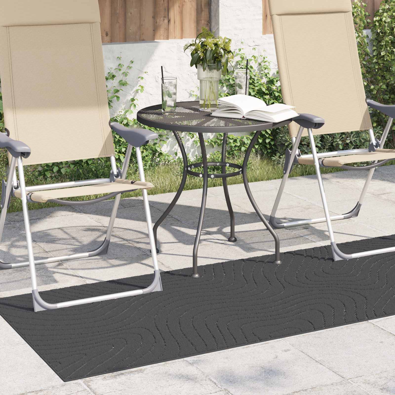 Tappeti per area PALMERAS Antracite 200 x 80 cm Poliestere | homemem39