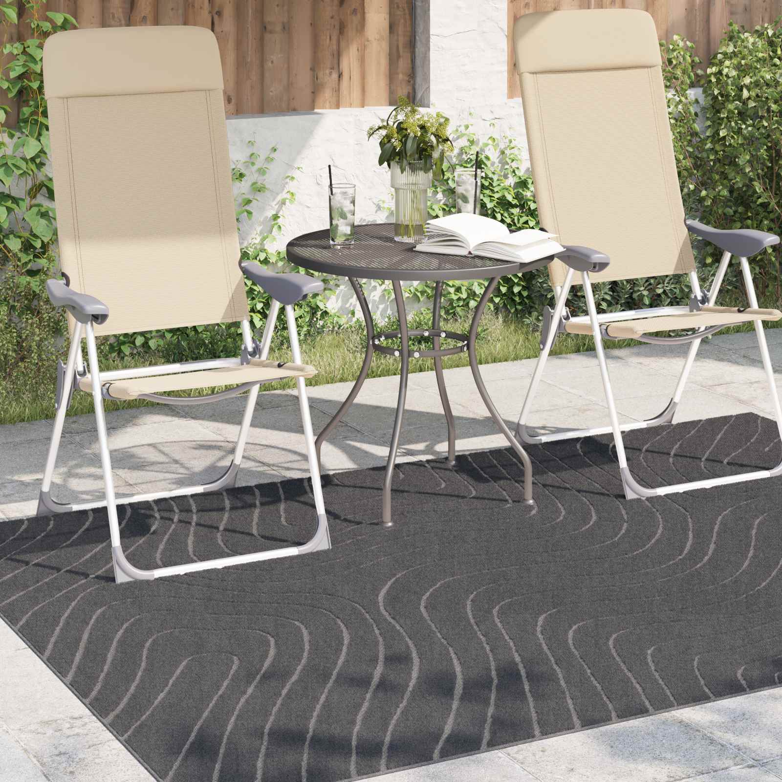 Tappeti per area PALMERAS Antracite 170 x 120 cm Poliestere | homemem39