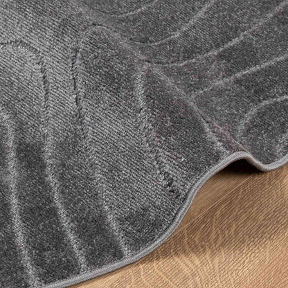 Tappeti per area Rotondo PALMERAS Antracite Ø 120 CM Poliestere | homemem39