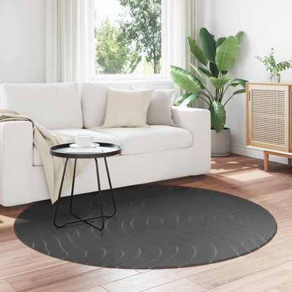 Tappeti per area Rotondo PALMERAS Antracite Ø 120 CM Poliestere | homemem39
