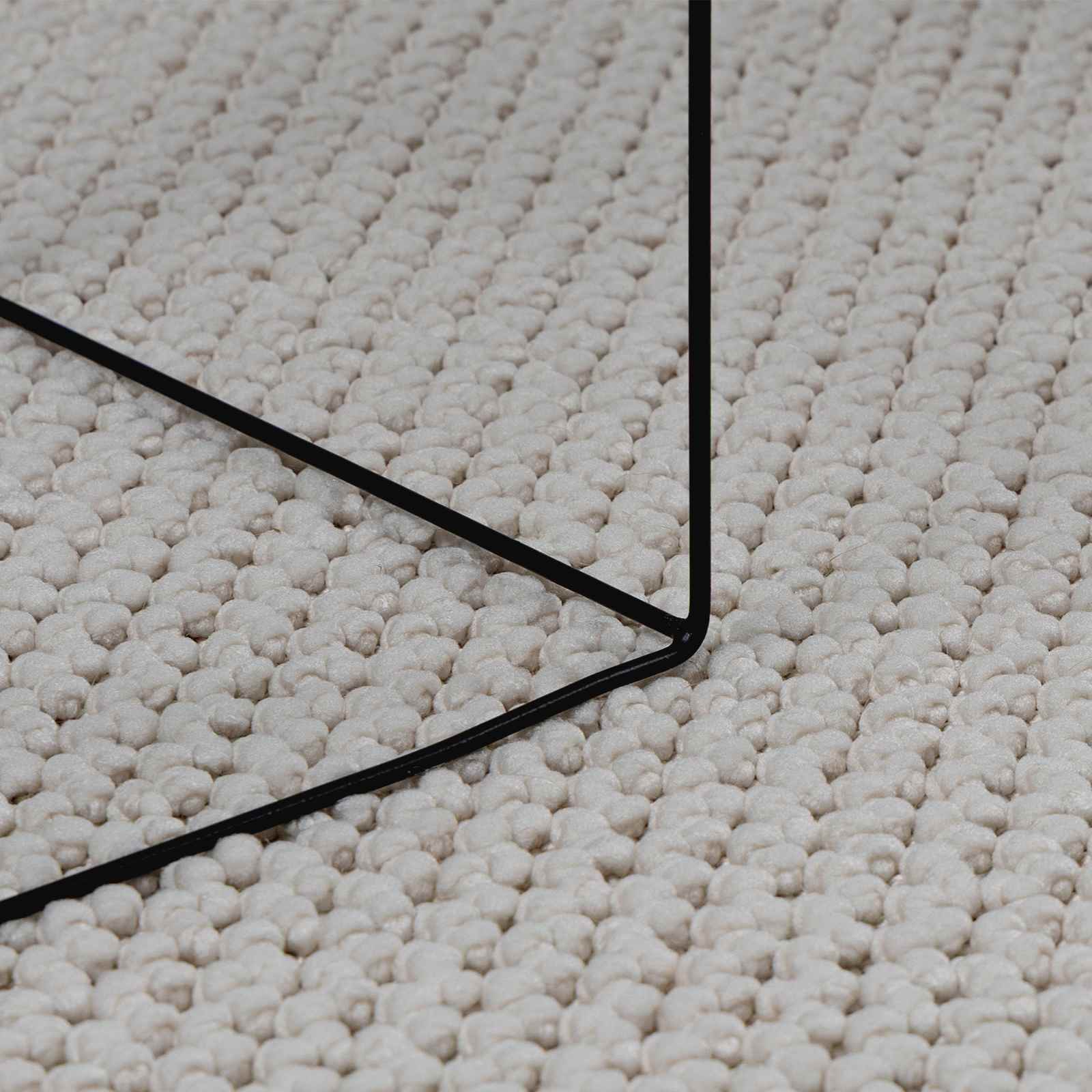 Tappeti per area Quadrato LUGO Crema 120 x 120 cm Poliestere | homemem39