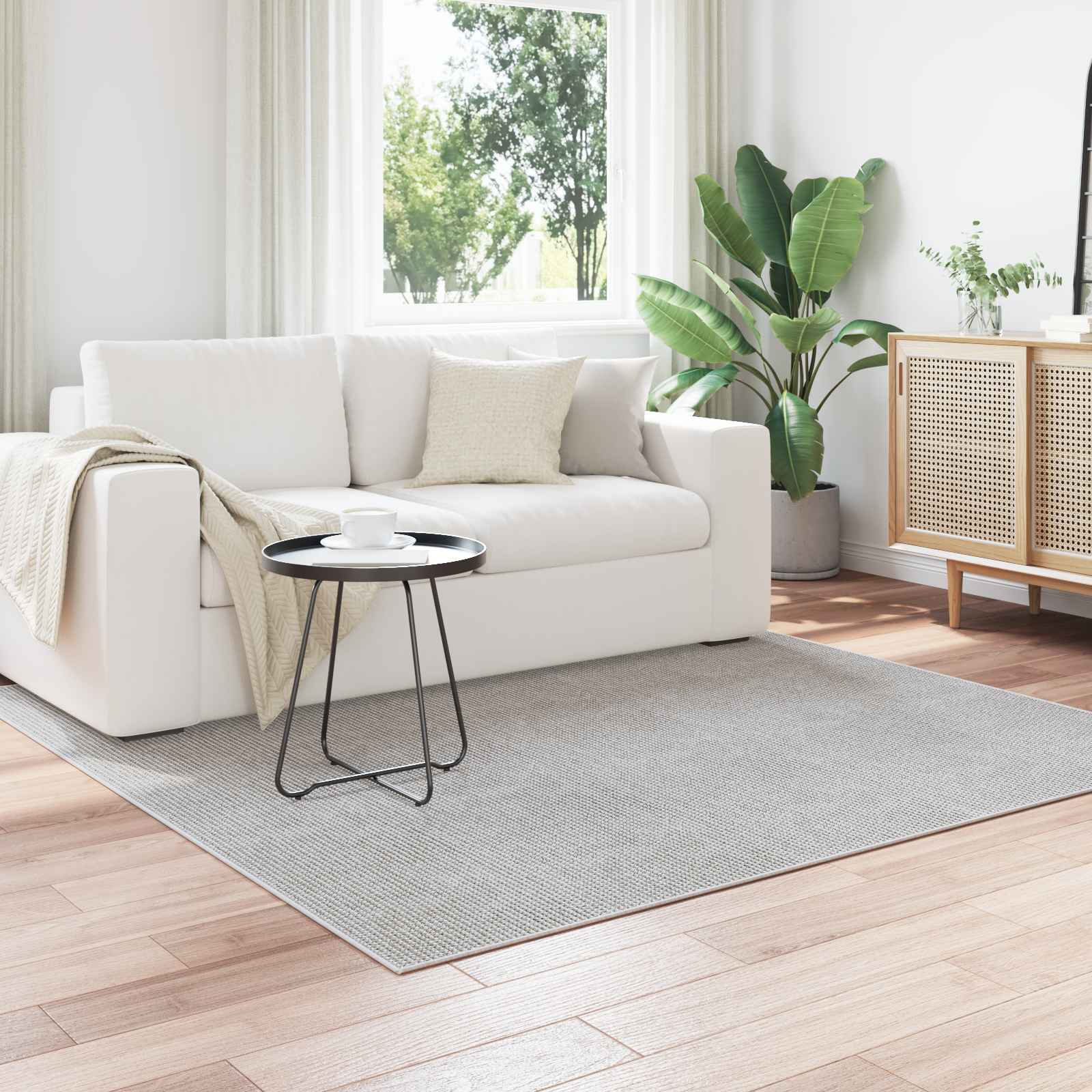 Tappeti per area Quadrato LUGO Crema 120 x 120 cm Poliestere | homemem39