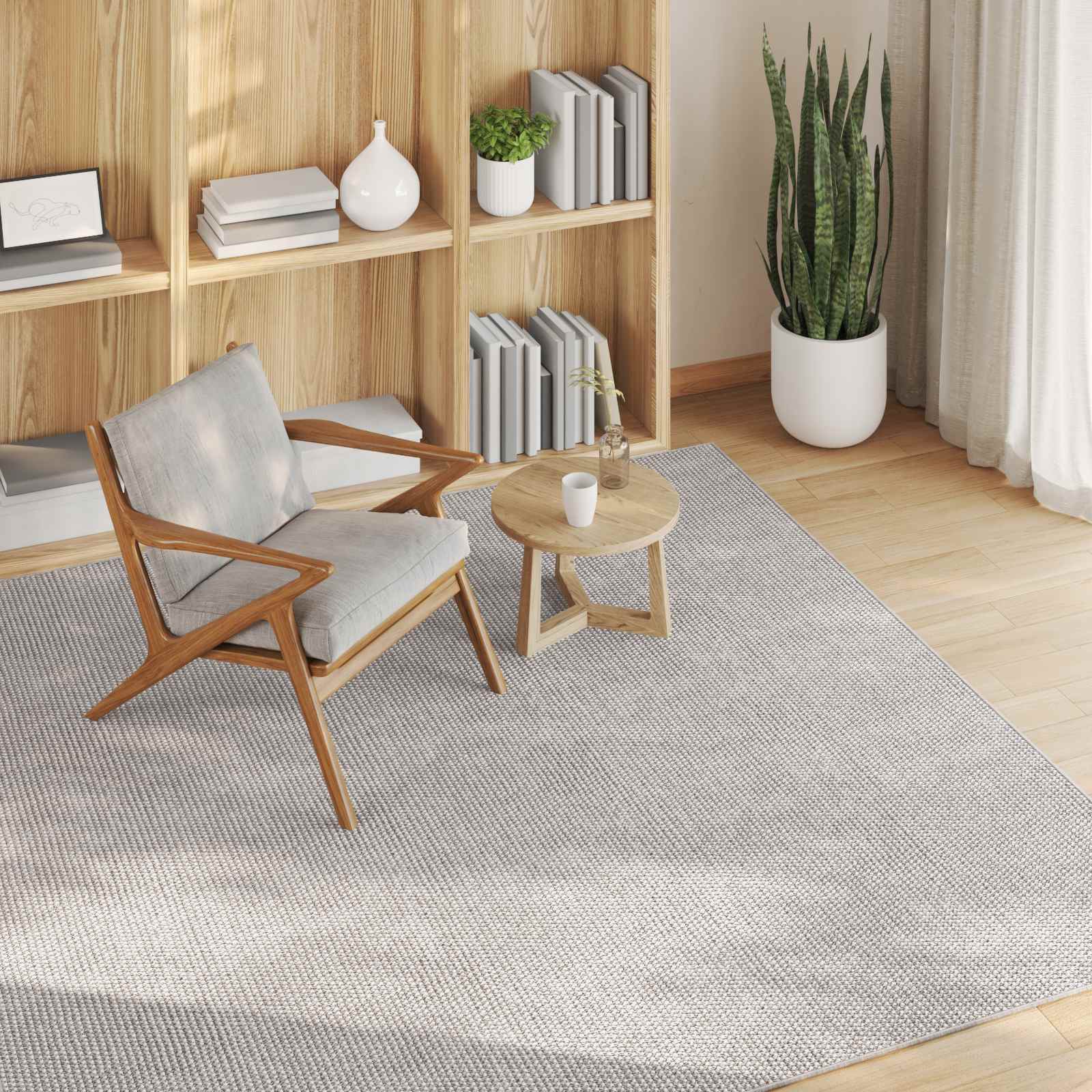 Tappeti per area Quadrato LUGO Crema 120 x 120 cm Poliestere | homemem39