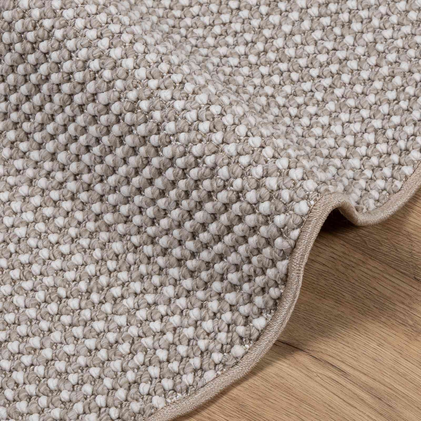 Tappeti per area Rotondo LUGO Crema e Taupe Ø 120 CM Poliestere | homemem39