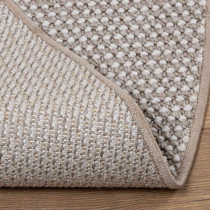 Tappeti per area Rotondo LUGO Crema e Taupe Ø 160 CM Poliestere | homemem39