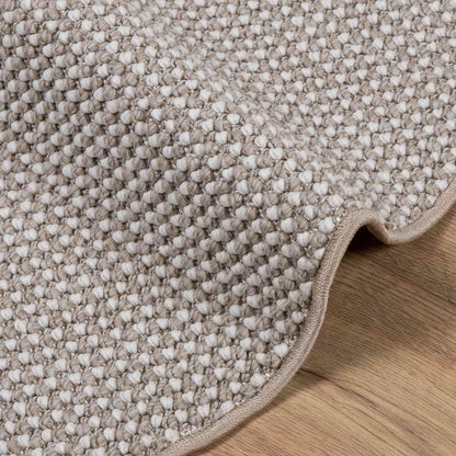 Tappeti per area Rotondo LUGO Crema e Taupe Ø 160 CM Poliestere | homemem39