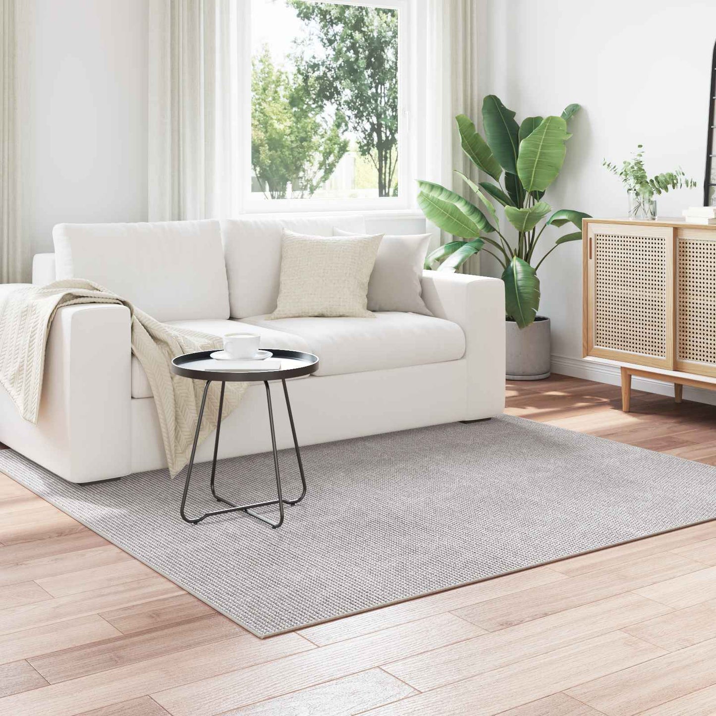 Tappeti per area LUGO Crema e Grigio 200 x 200 cm Poliestere | homemem39