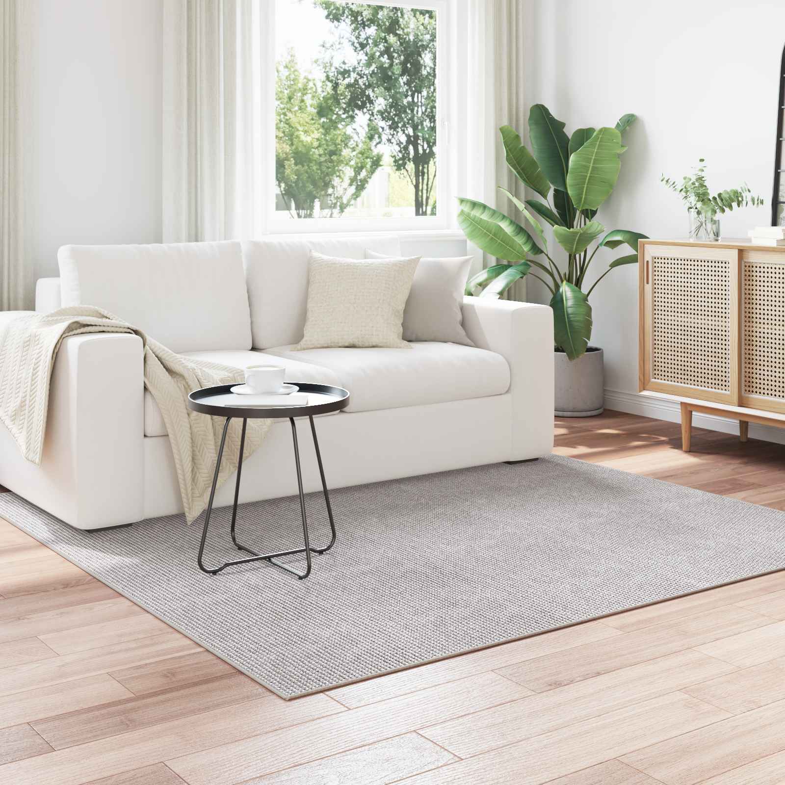 Tappeti per area LUGO Crema e Grigio 200 x 200 cm Poliestere | homemem39