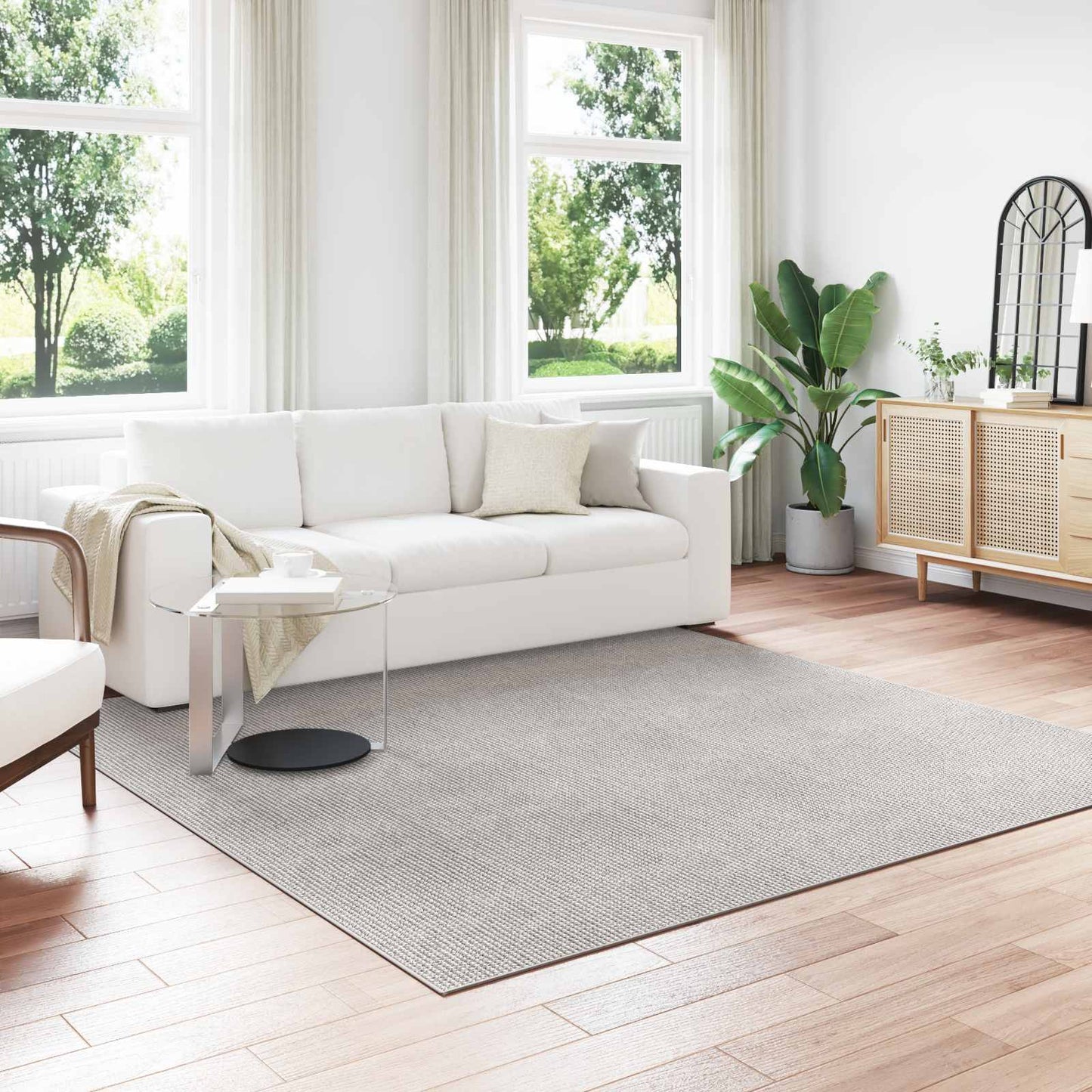 Tappeti per area LUGO Crema e Grigio 240 x 240 cm Poliestere | homemem39