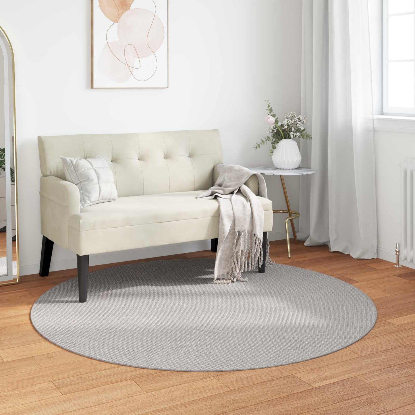 Tappeti per area Rotondo LUGO Crema e Grigio Ø 120 CM