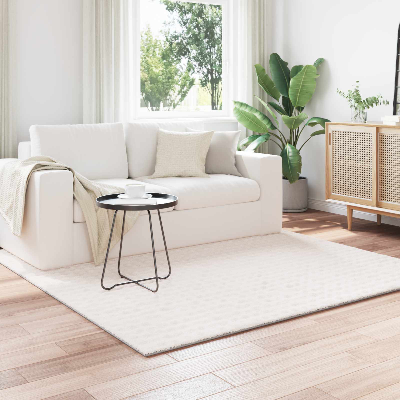 Tappeti per area Quadrato SIROLO Crema 240 x 240 cm Poliestere | homemem39
