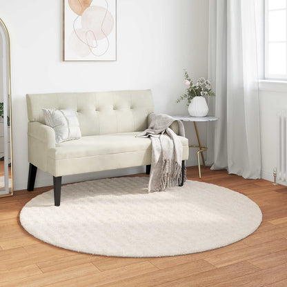 Tappeti per area Rotondo SIROLO Crema Ø 120 CM Poliestere | homemem39
