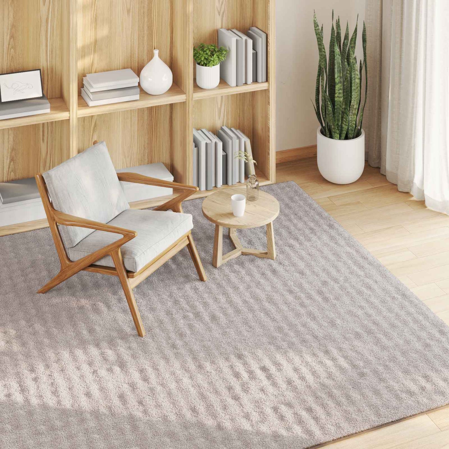 Tappeti per area Quadrato SIROLO Sabbia 200 x 200 cm Poliestere