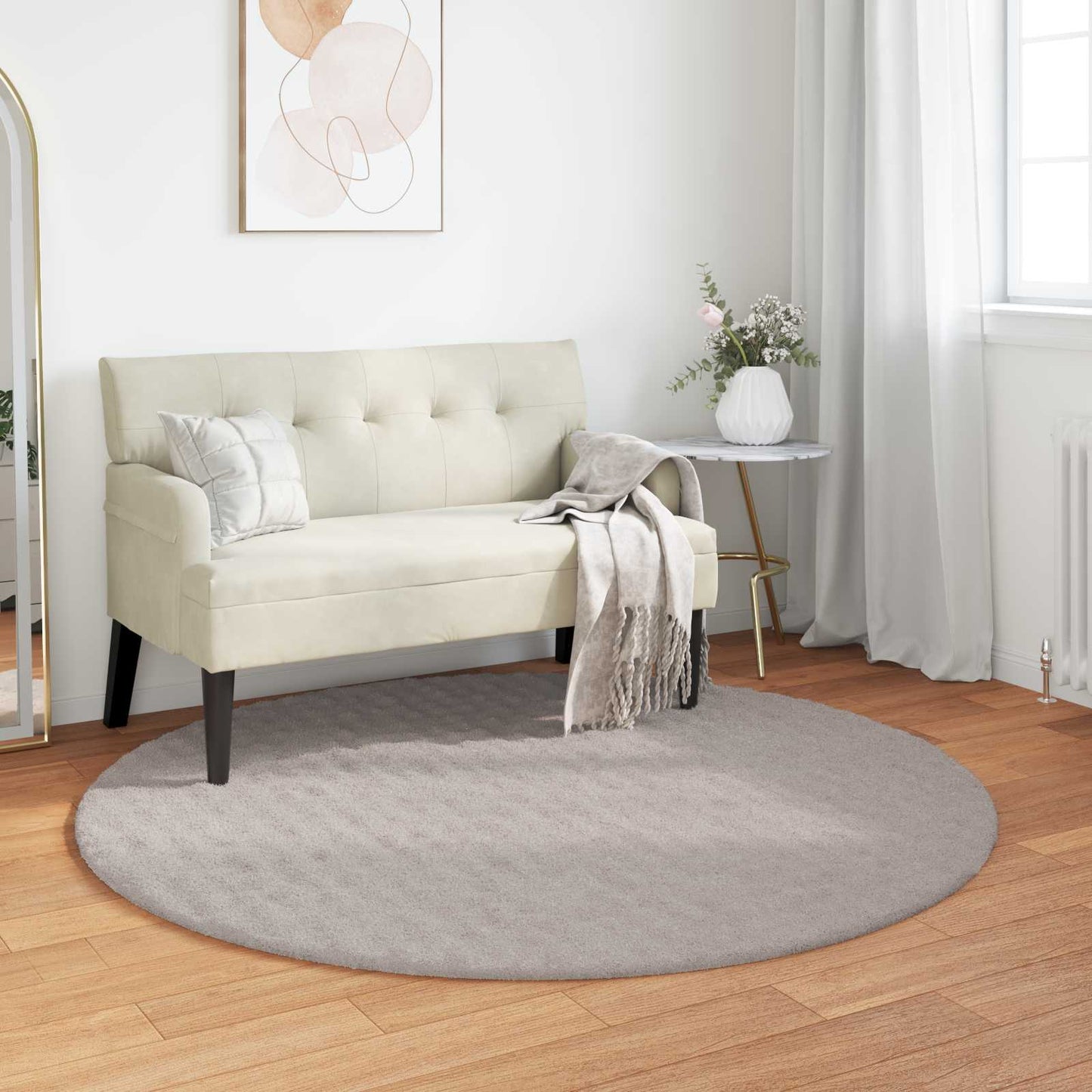 Tappeti per area Rotondo SIROLO Sabbia Ø 120 CM Poliestere