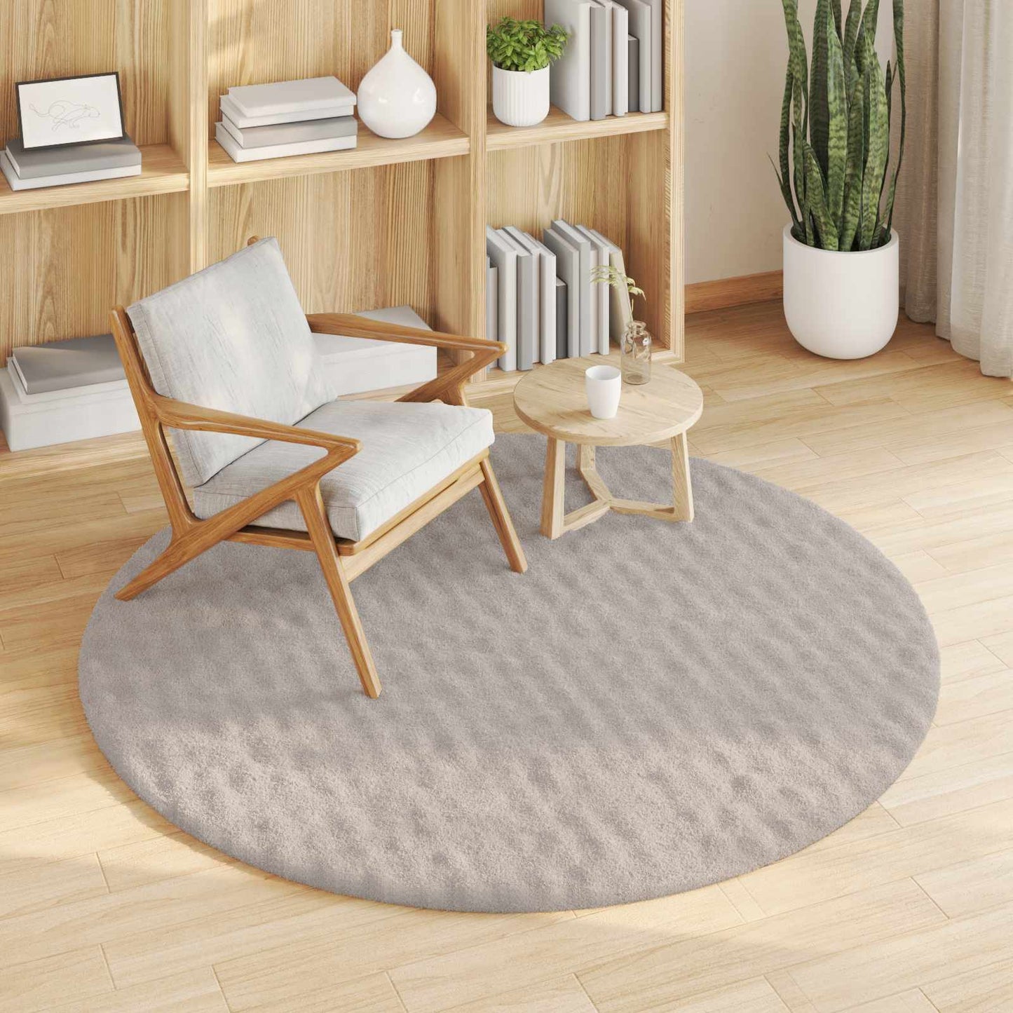 Tappeti per area Rotondo SIROLO Sabbia Ø 120 CM Poliestere