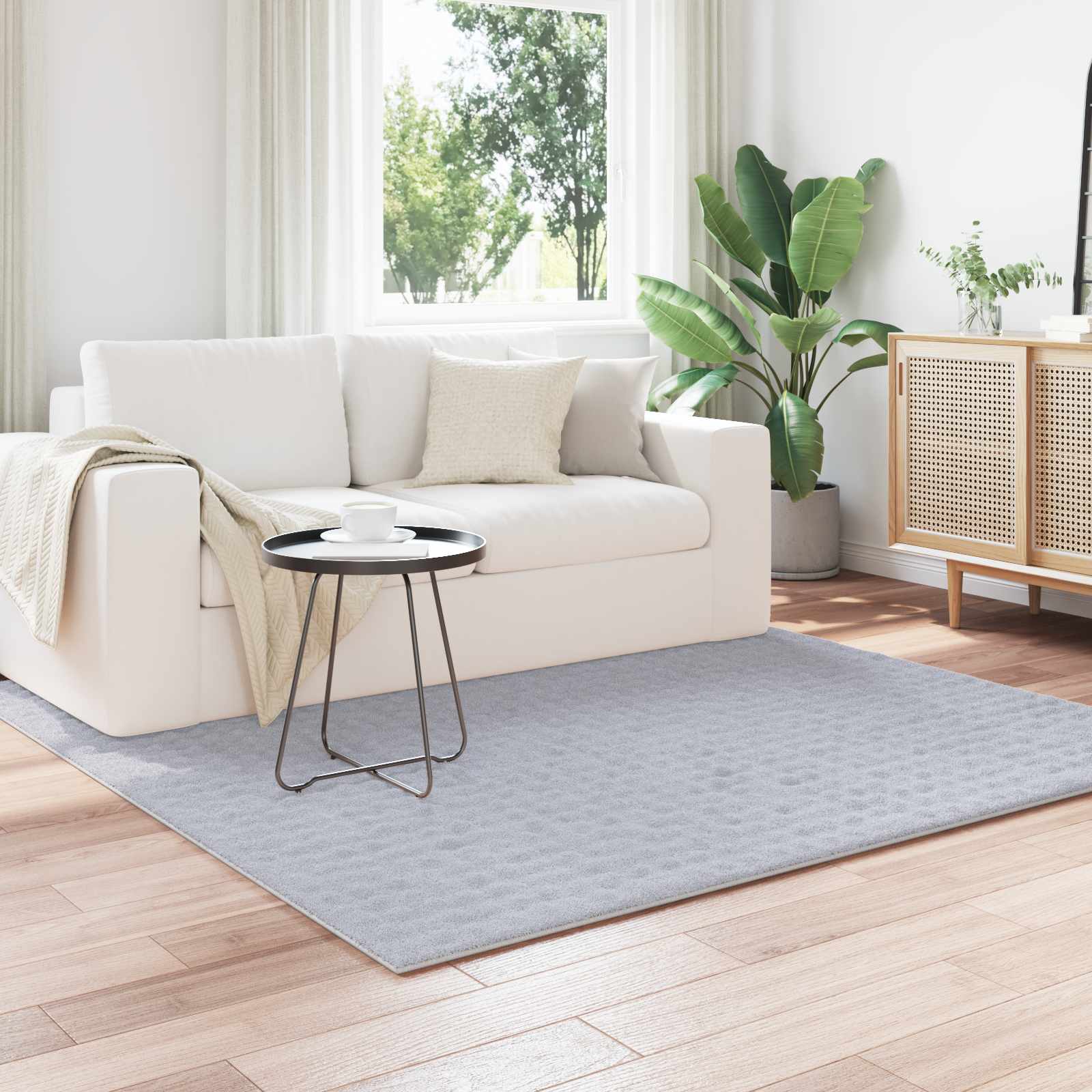 Tappeti per area Quadrato SIROLO Grigio 120 x 120 cm Poliestere | homemem39