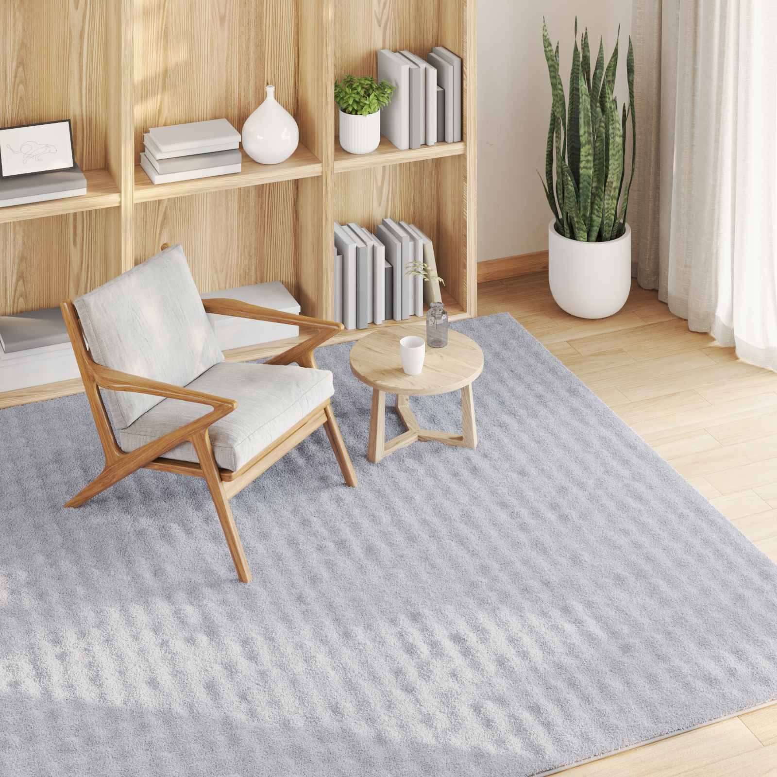 Tappeti per area Quadrato SIROLO Grigio 200 x 200 cm Poliestere | homemem39