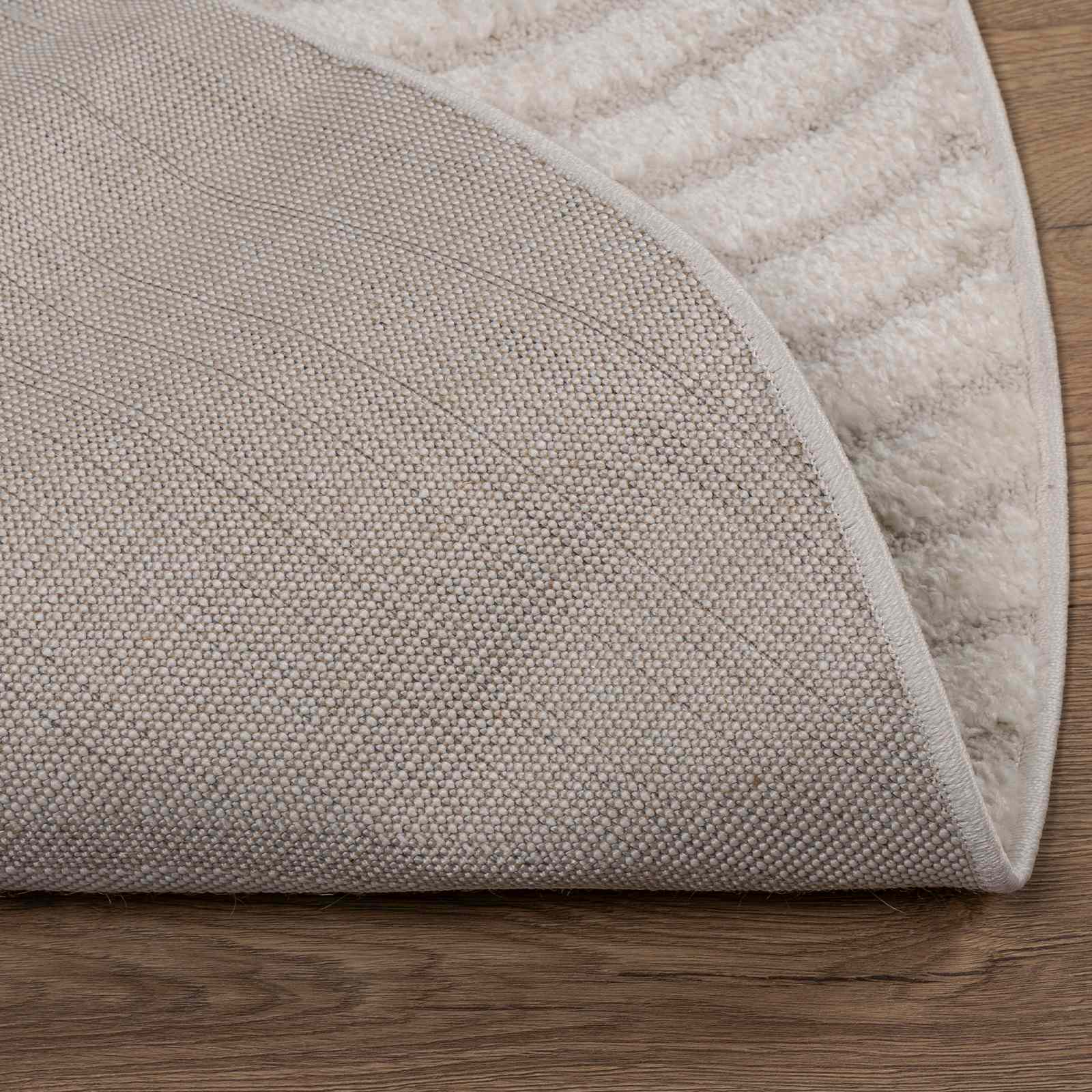 Tappeti per area Rotondo GALATI Crema Ø 120 CM Poliestere | homemem39