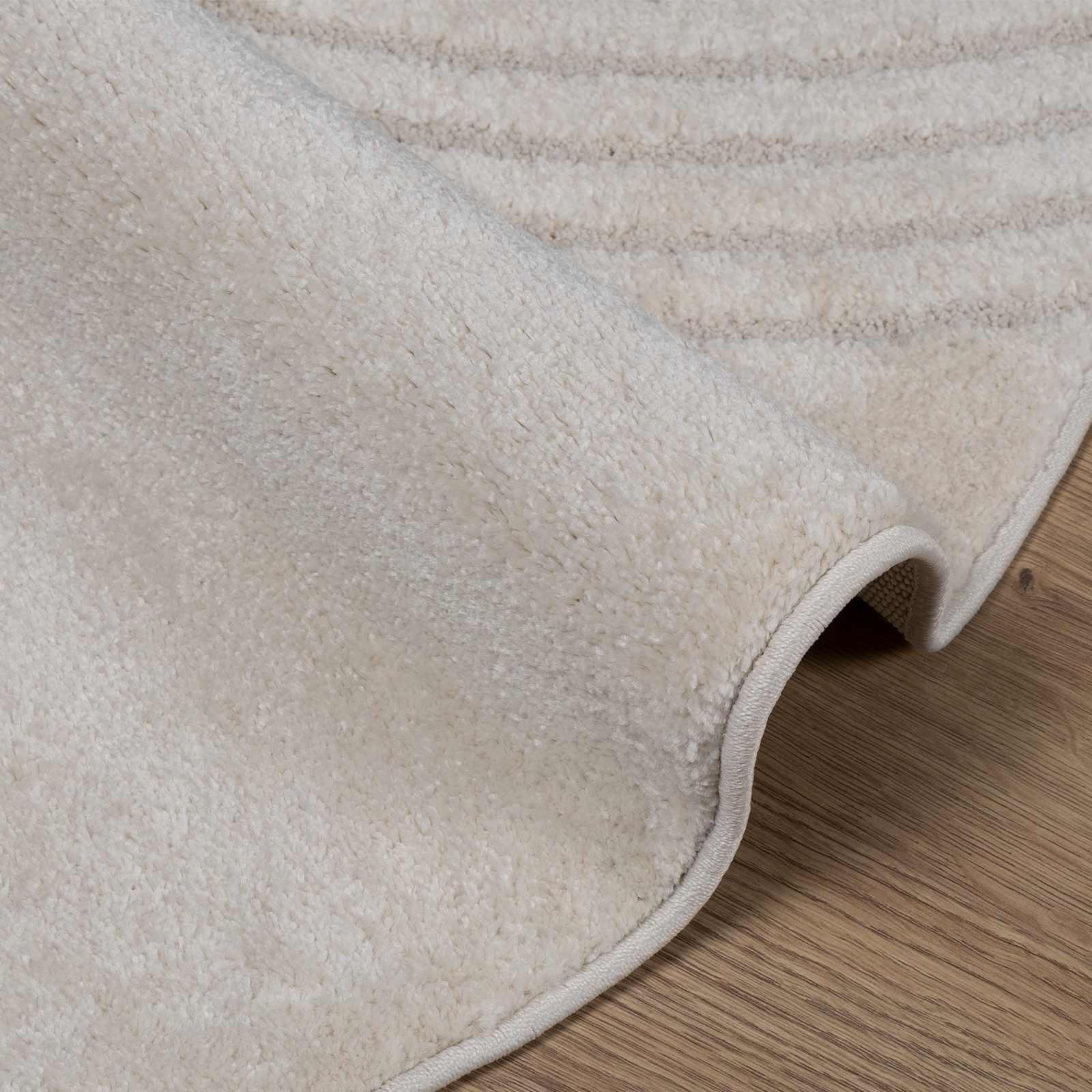 Tappeti per area Rotondo GALATI Crema Ø 160 CM Poliestere | homemem39