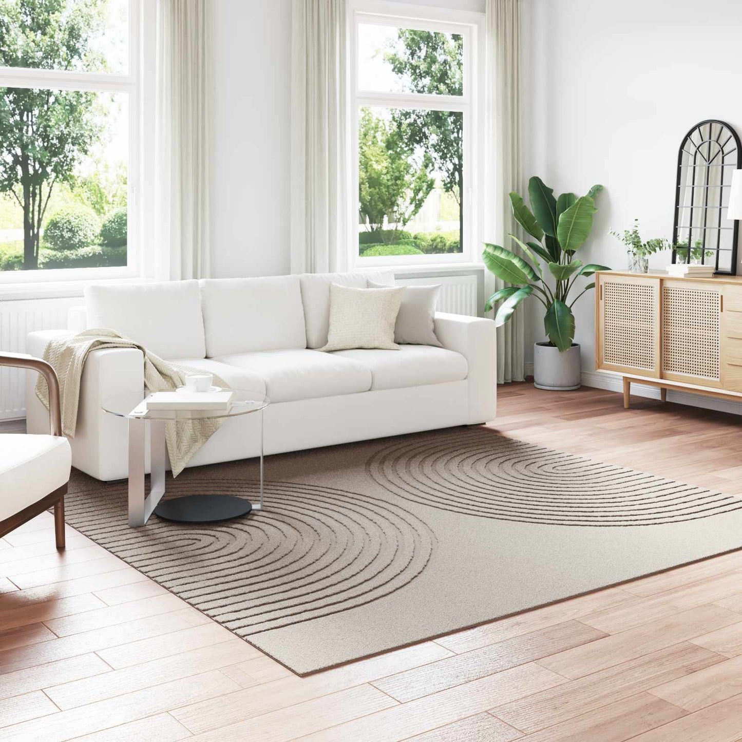 Tappeti per area Quadrato GALATI Beige 240 x 240 cm Poliestere