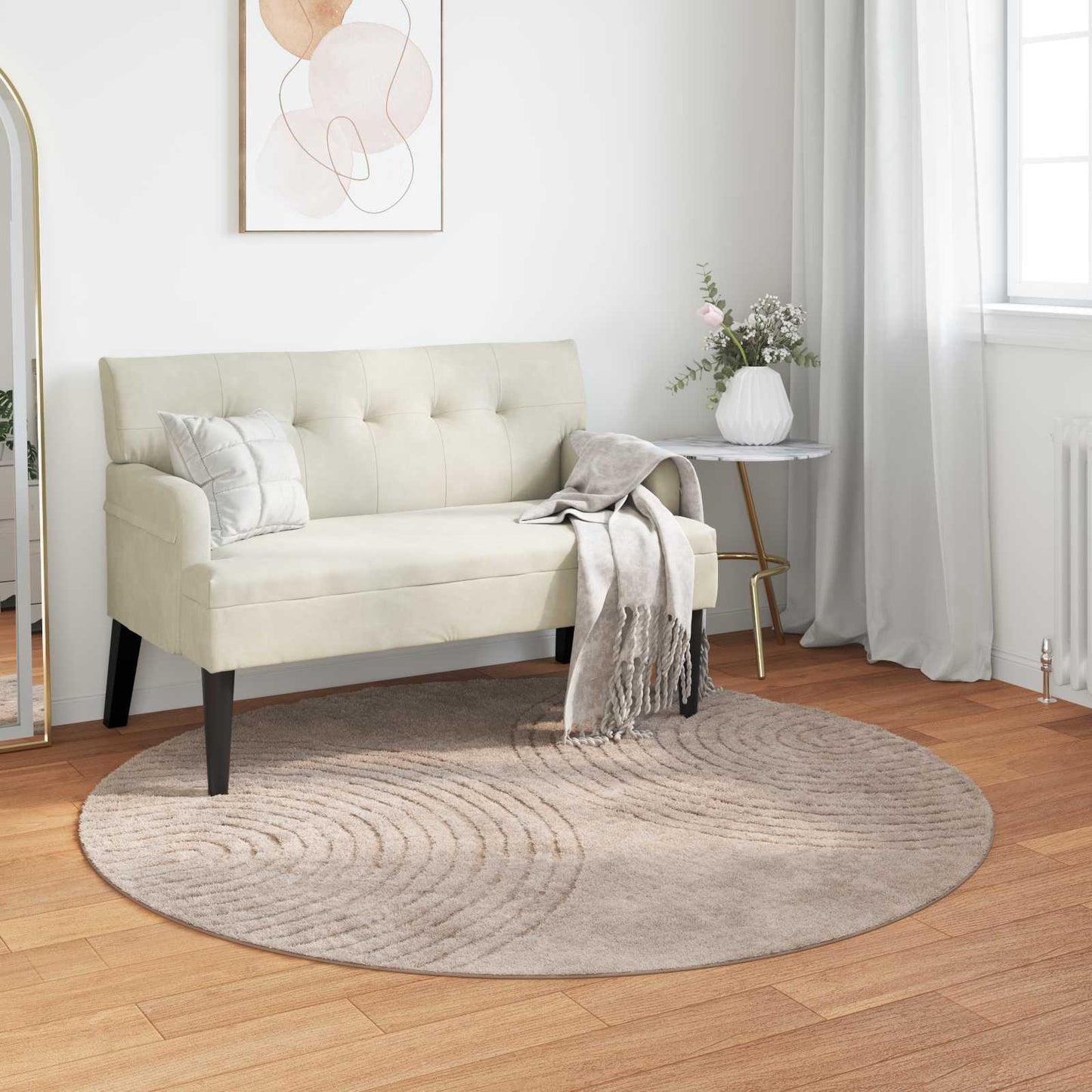 Tappeti per area Rotondo GALATI Beige Ø 160 CM Poliestere