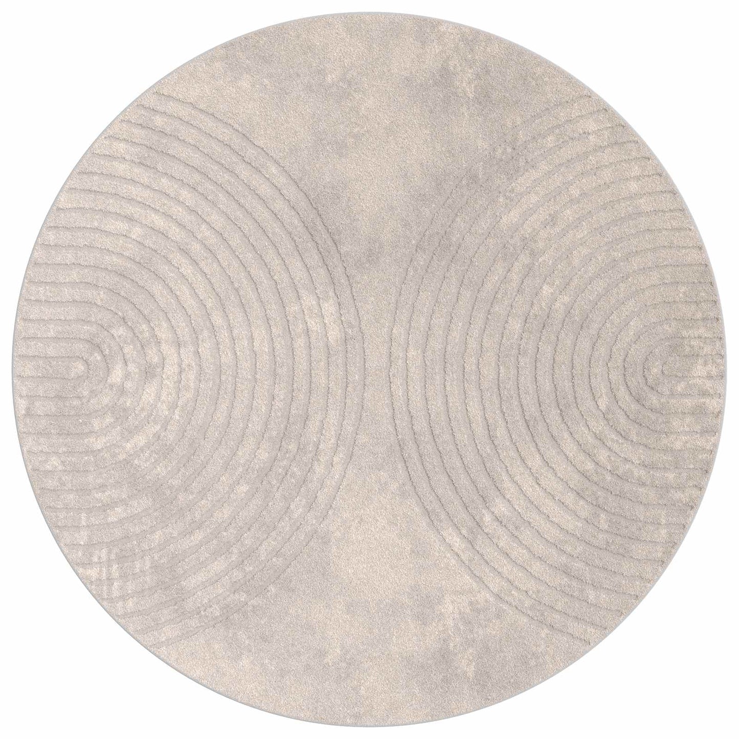 Tappeti per area Rotondo GALATI Beige Ø 200 CM Poliestere