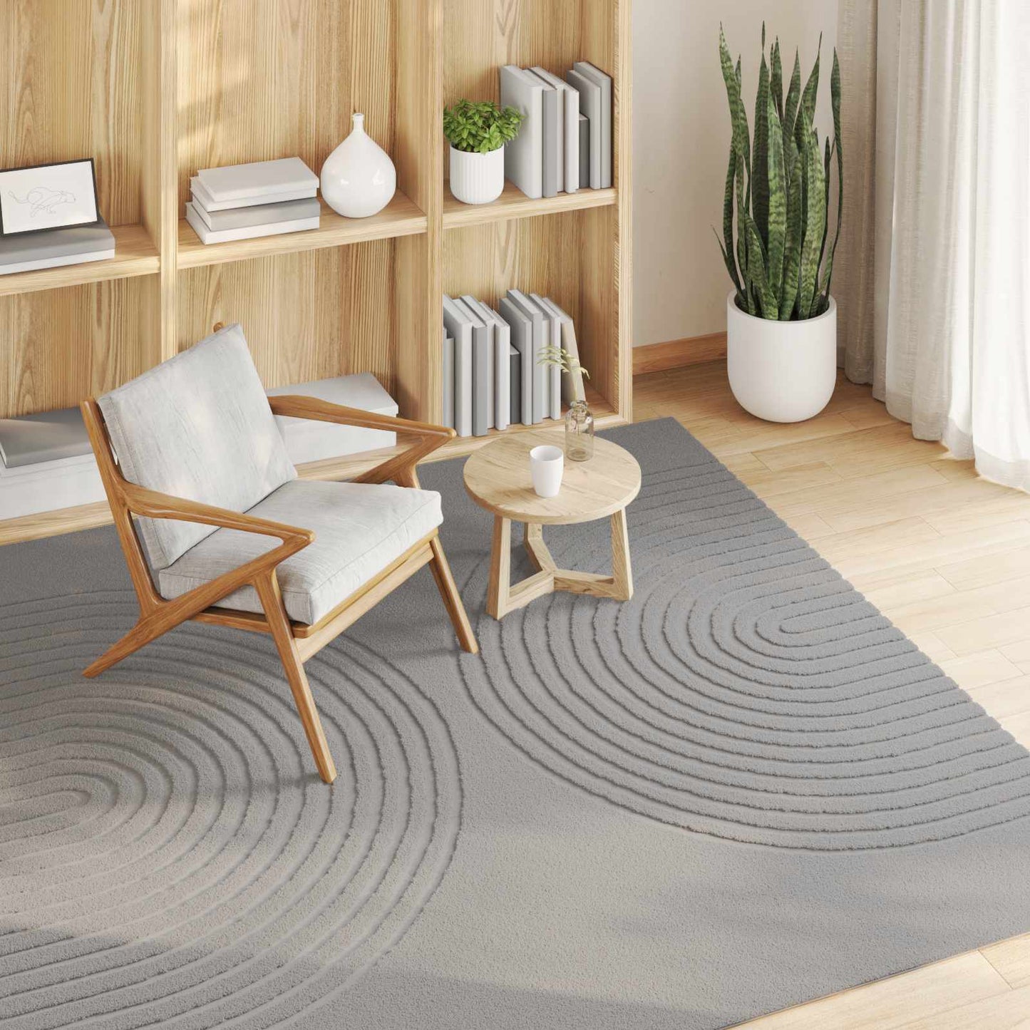 Tappeti per area Quadrato GALATI Grigio 120 x 120 cm Poliestere | homemem39