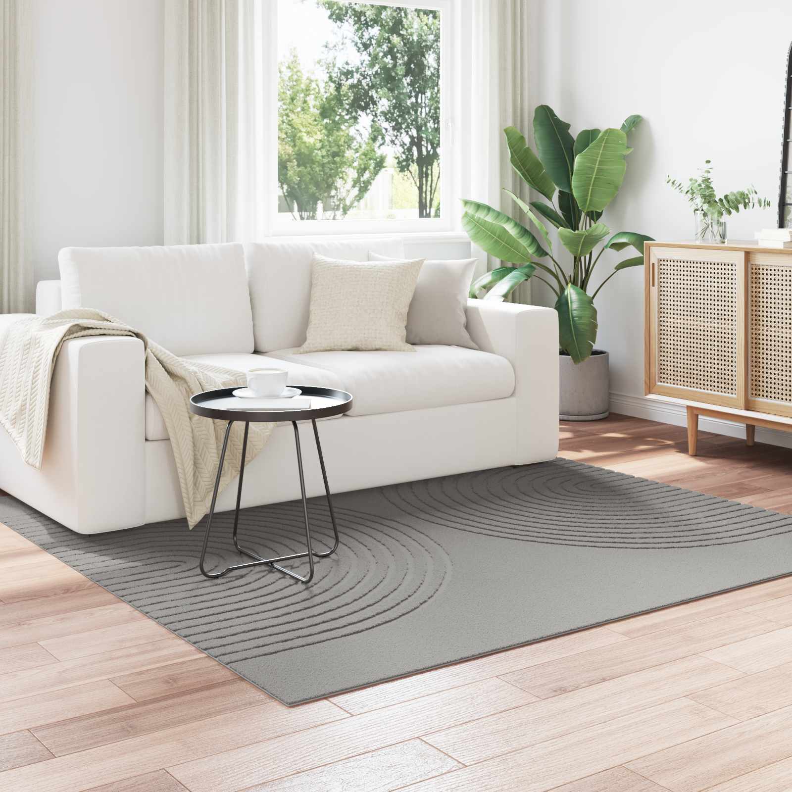 Tappeti per area Quadrato GALATI Grigio 200 x 200 cm Poliestere | homemem39