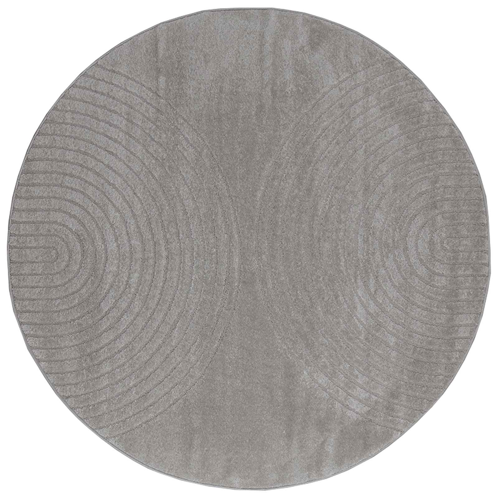 Tappeti per area Rotondo GALATI Grigio Ø 120 CM Poliestere | homemem39