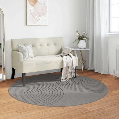 Tappeti per area Rotondo GALATI Grigio Ø 160 CM Poliestere | homemem39