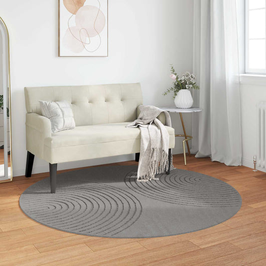 Tappeti per area Rotondo GALATI Grigio Ø 160 CM Poliestere | homemem39