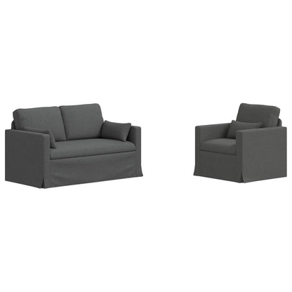 Set di divani 2 pcs Grigio scuro 139 x 78 x 80 cm Tessuto | homemem39
