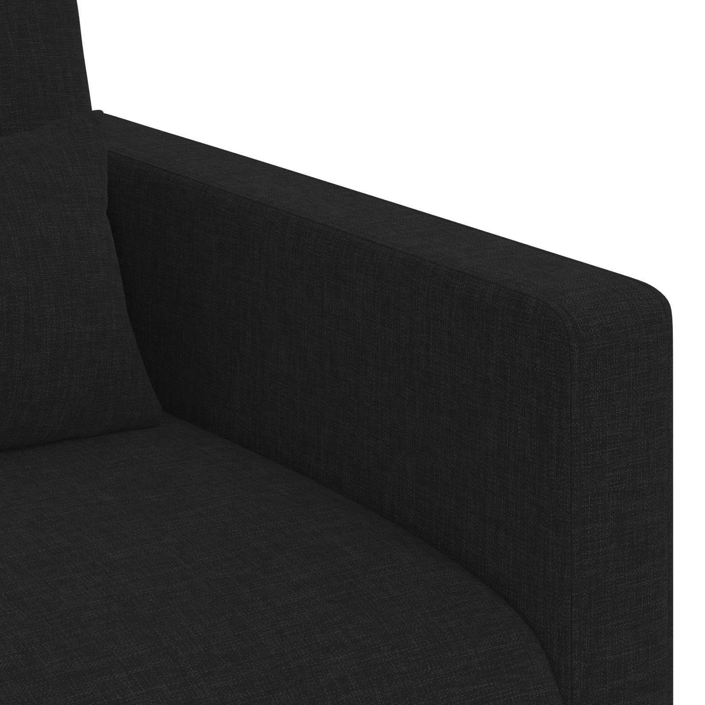 Set di divani 2 pcs Nero 139 x 78 x 80 cm Tessuto | homemem39