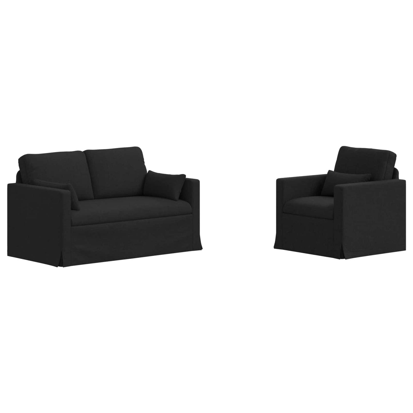 Set di divani 2 pcs Nero 139 x 78 x 80 cm Tessuto | homemem39