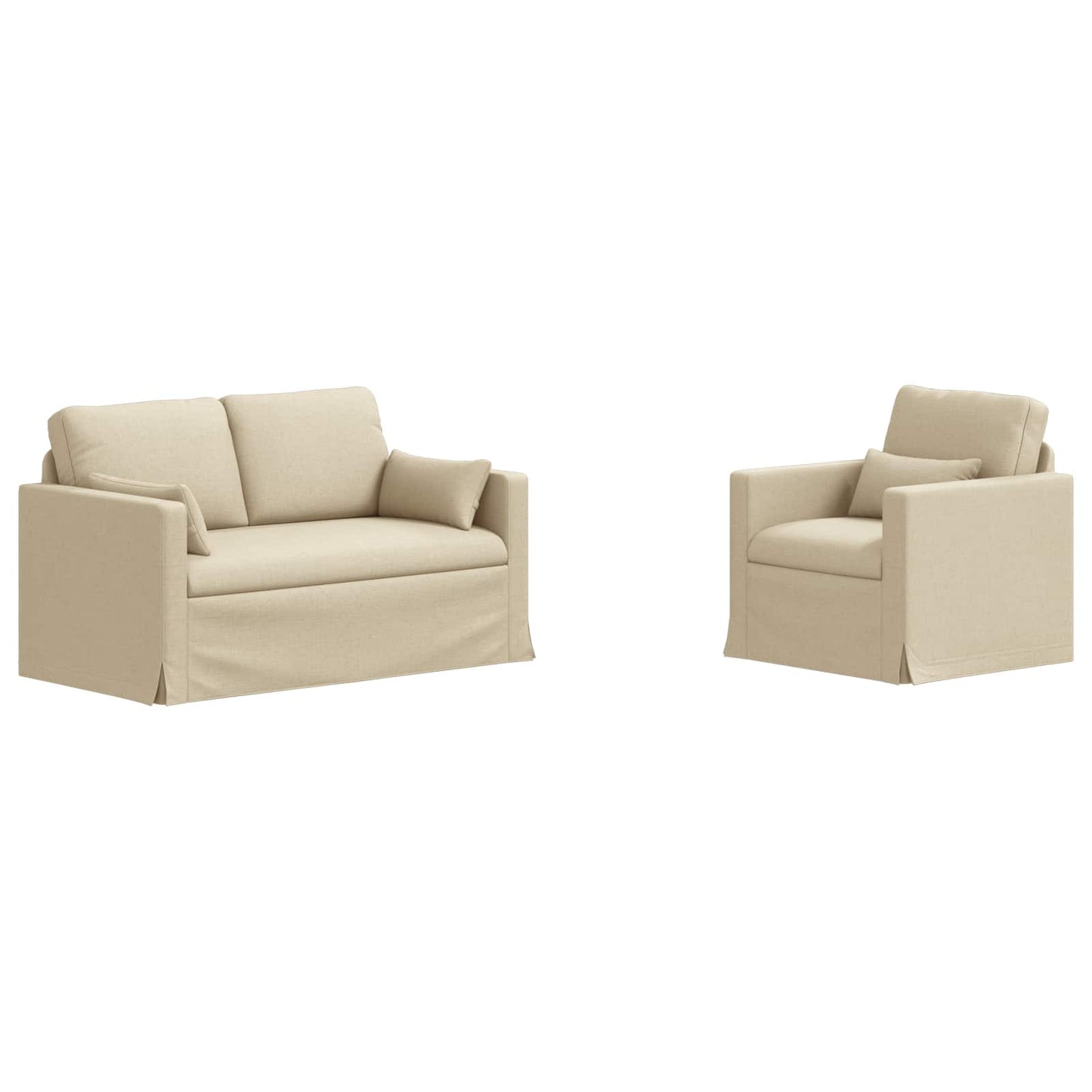 Set di divani 2 pcs Crema 139 x 78 x 80 cm Tessuto | homemem39