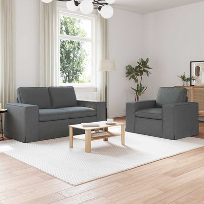 Set di divani 2 pcs Grigio scuro 162 x 80 x 82 cm Tessuto | homemem39