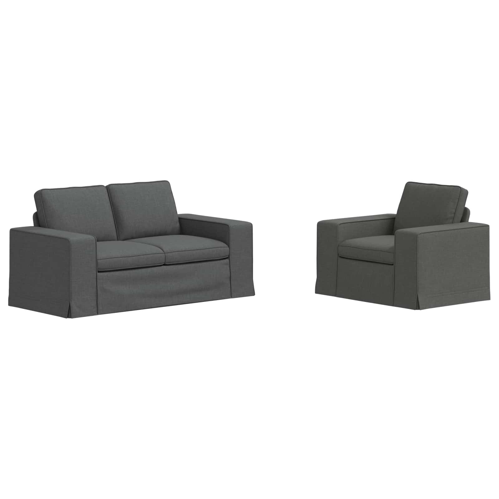 Set di divani 2 pcs Grigio scuro 162 x 80 x 82 cm Tessuto | homemem39