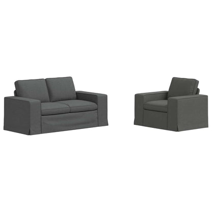 Set di divani 2 pcs Grigio scuro 162 x 80 x 82 cm Tessuto | homemem39